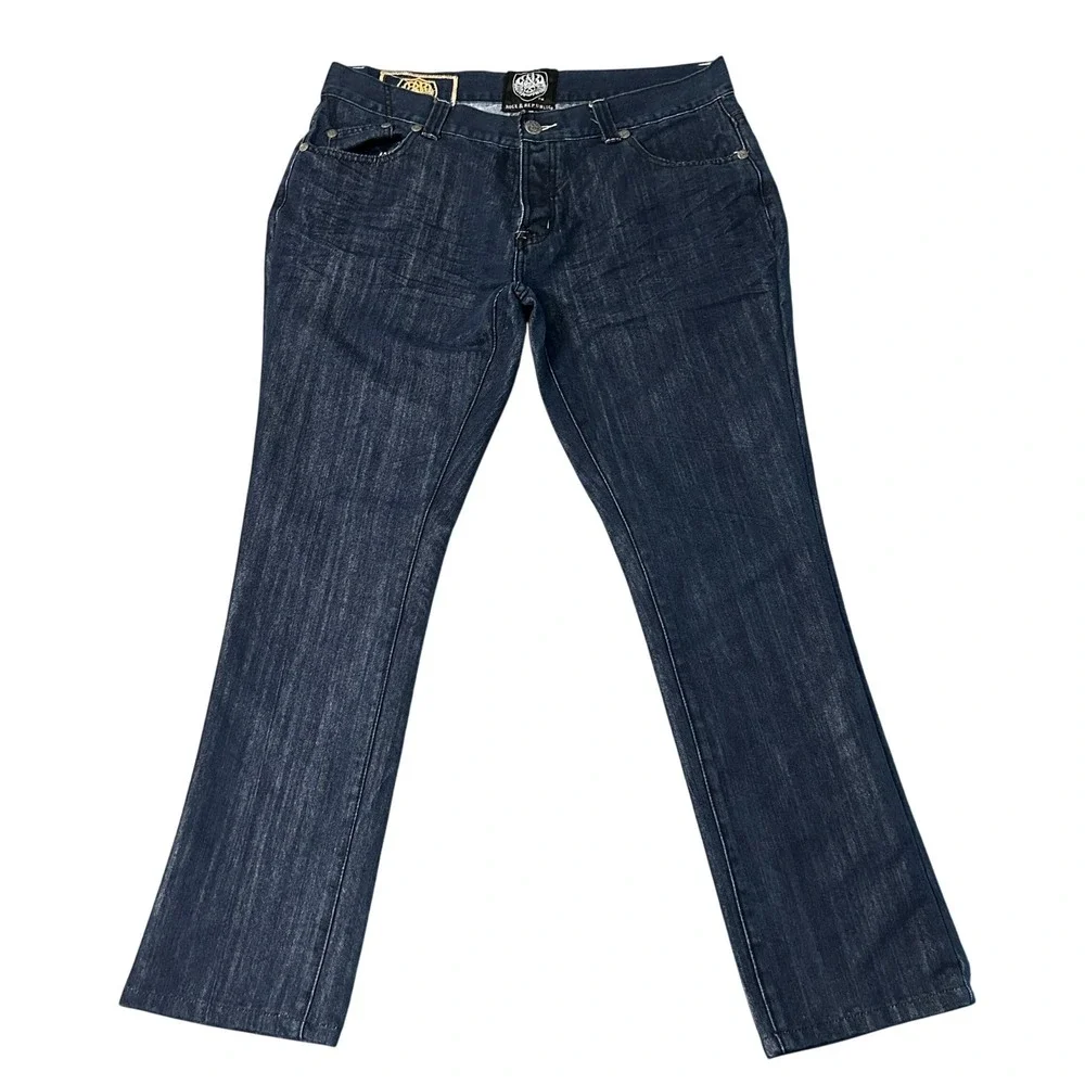 Rock & Republic Jeans Mens 35 Taylor Straight Leg Embroidered Flap Pockets 37x30